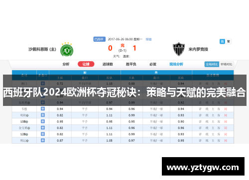 西班牙队2024欧洲杯夺冠秘诀：策略与天赋的完美融合